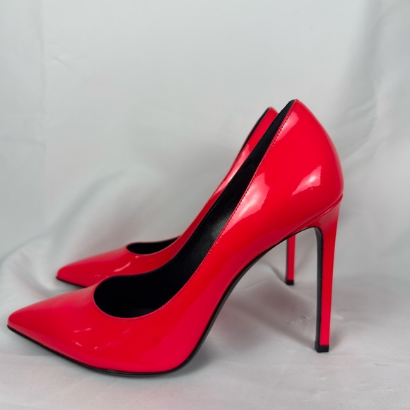 Saint Laurent Hot Pink Patent Leather Pointed Toe Anja Stiletto Pumps 39